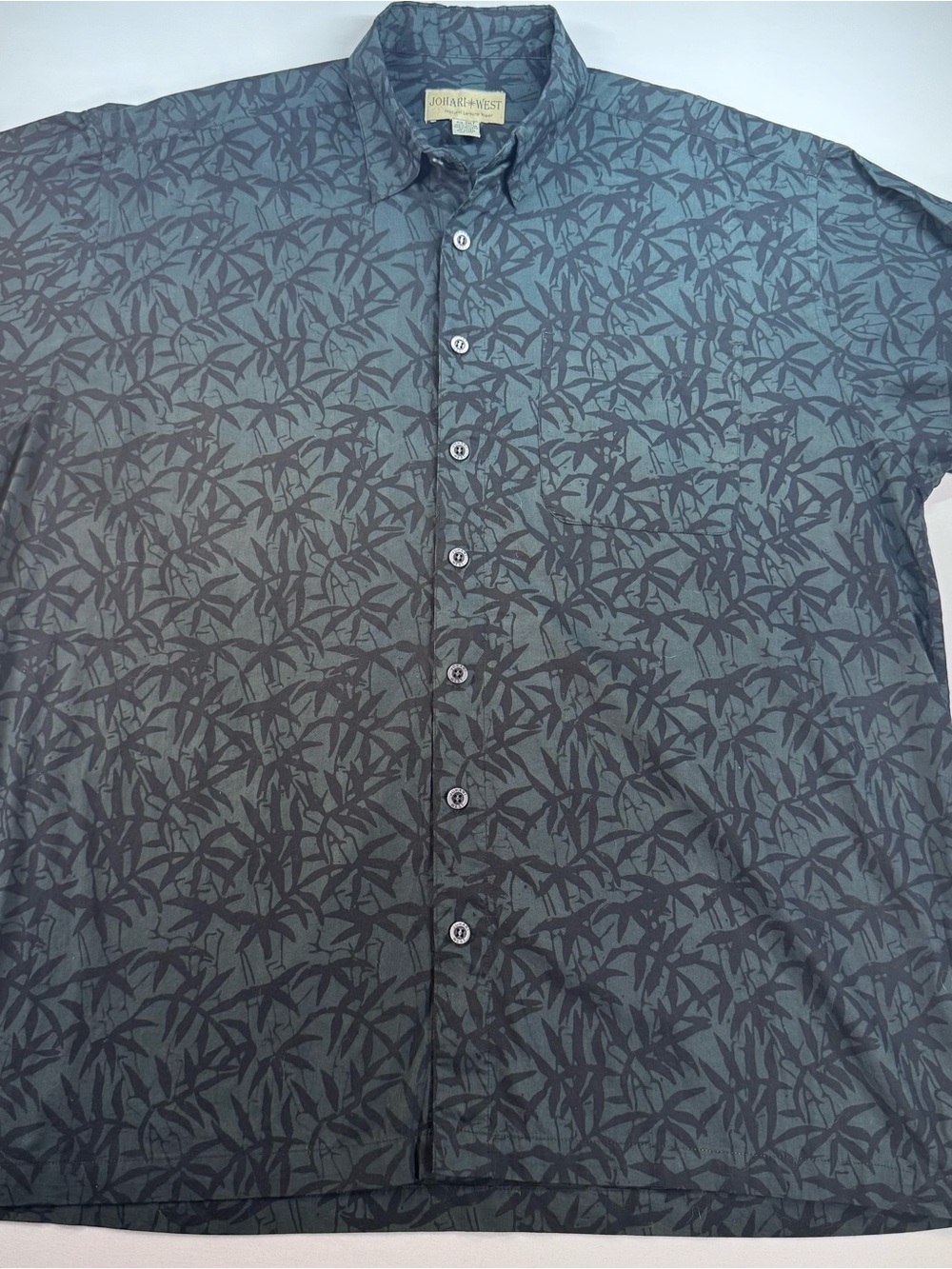 JOHARI WEST Men’s Batik Print Hawaiian SS Button-Up Cotton Shirt, 2XLT